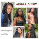 Boho Crochet Braids Human Hair Mixed 24 Inch Goddess Box Braids Crochet Hair Boho Box Braid Bohemian Braid Crochet Hair for Black Women 7 Packs 1B#