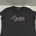 Guess Women's Eco Short Sleeve Guess Script Tee (X-Large, Jet Black)
