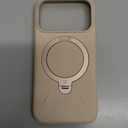 TORRAS Q3 Silicone 360 Spin for iPhone 17 Pro Case with Stand, Fit for MagSafe, Magnetic Ring Kickstand with Camera Control, Liquid Silicone Rubber Soft Phone Case for iPhone 17 Pro 6.3'', Dune Beige