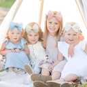 16 Pcs 4.5’’ Organza Lace Bow for Baby Girls Headbands Mesh Glitter Hair Bows Baby Shower Gifts for Newborn Infant Toddler Girl