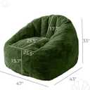 MAXYOYO Giant Bean Bag Chair, Oversized Bean Bag Couch for Adults and Kids, Faux Fur Shell-Shaped Large Chair with Filler, Stuffed Big Accent Sofa Floor Sofa for Gaming, Reading, Green