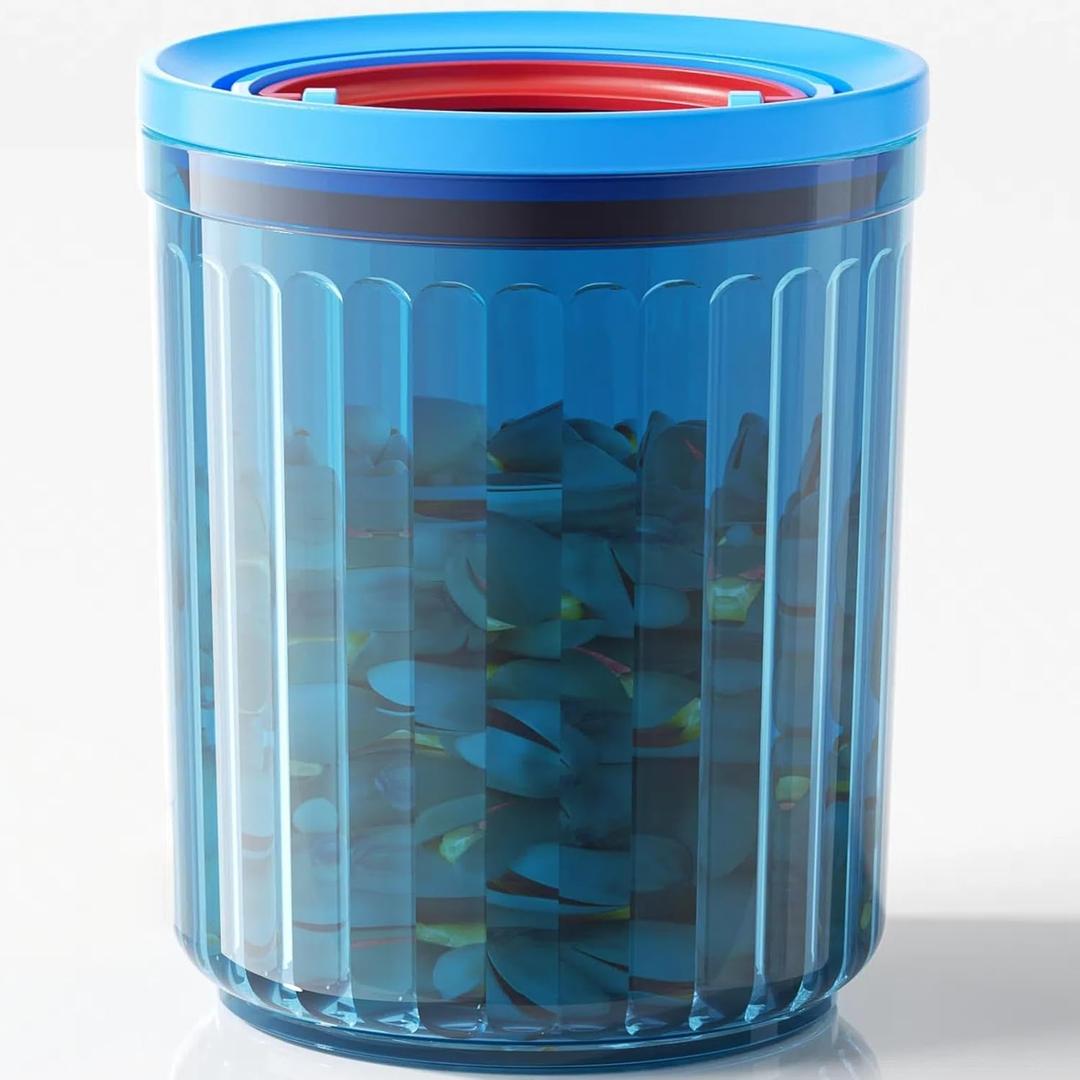 Small Airtight Food Storage Container with Lids BPA Free Plastic Sugar Tea Ground Coffee Canisters for Beans Nut Spice Snack Stackable Dishwasher Safe Patented Pull Snap Lock Sealed Design 24oz