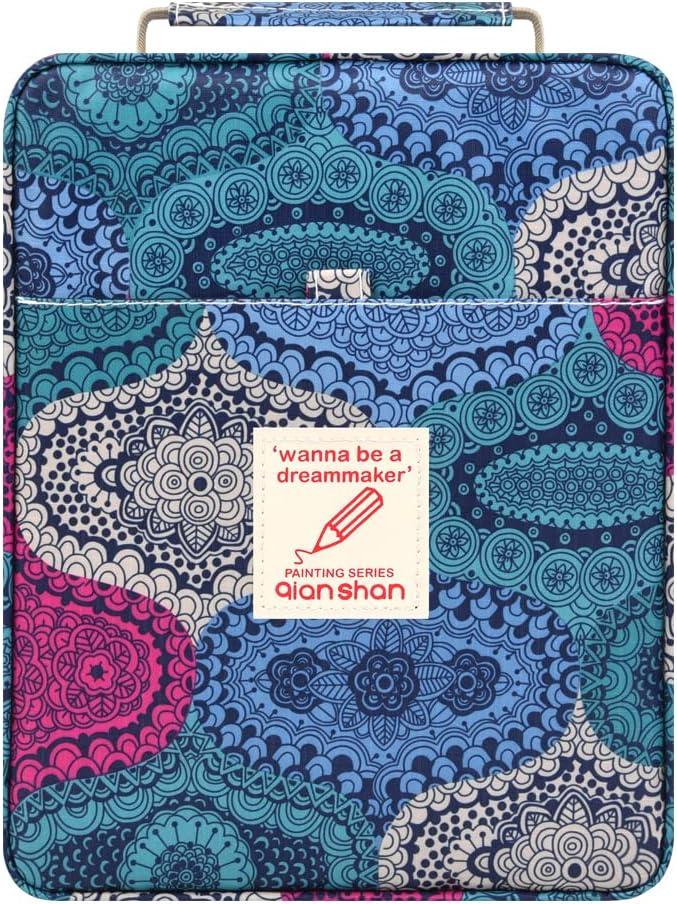 Pencil Case Holder Slot - Holds 202 Colored Pencils or 136 Gel Pens with Zipper Closure - Large Capacity Polyester Pen Organizer for Watercolor Pens or Markers - Perfect for Artist Blue Impression