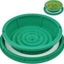 24 Inch Round Septic Tank Lid Green Covers decorative Recessed Round Septic Tank Lid with Base Hidden Sewage Basin Cover Planting Grass Pot Well with Hole for Lawn Yard Park Drainage