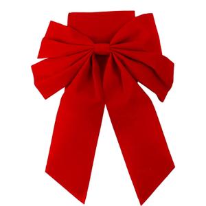 2 PCS Cabinet Door Festive Ribbons and Bows Decoration for Christmas Gift Holidays,Red