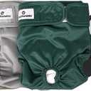 Pet Parents Washable Dog Diapers (3pack) + Extendrs of Durable Doggie Diapers, Premium Dog Diapers Female (Large, Spruce)