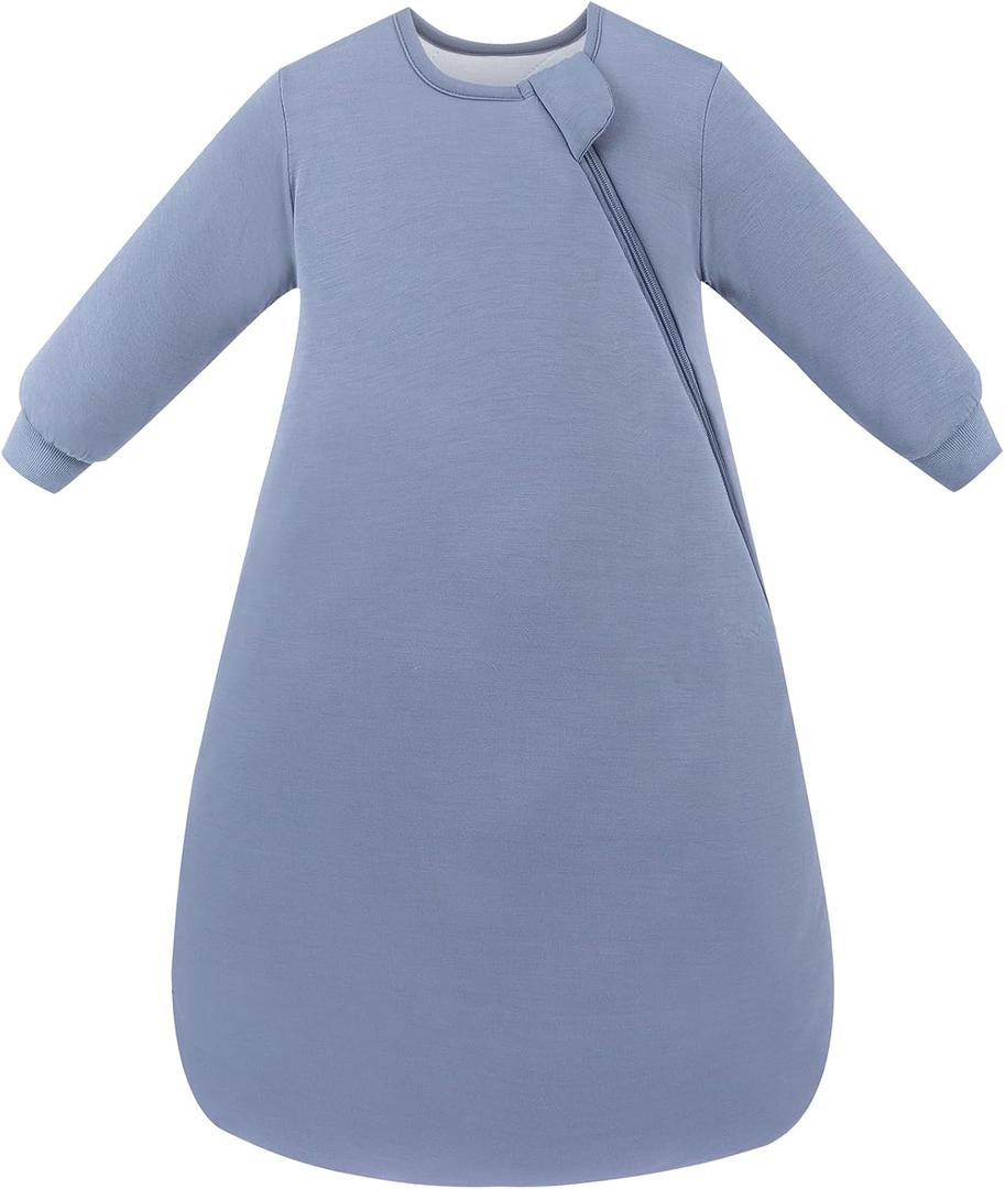 PurComfy Supersoft Baby Premium Bamboo Viscose Long-Sleeve Wearable Sleeping Bag Sack Blanket 1.0 TOG (3-6 Months, Whale)