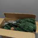 Outdoor Christmas Tree Urn Filler 2 Set, Pre-lit Artificial Flocked Xmas Tree with Cones & Red Berries, Small Christmas Tree with 70 Warm Lights (Green)