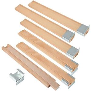 LANIAKEA 6PCS Wood Drawer Slides - 16 Inch Classic Center Guide Track with Metal Slide Glides, Bottom Mount