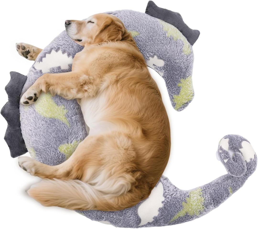 Dog Calming Pillow - Cute Soft Animal Pillow for Cats, Kids, Adults, Washable Cozy Relaxing for Pet Bed, Glow in The Dark (Gray, Large) Dog Calming Pillow - Cute Soft Animal Pillow for Cats, Kids, Adults, Washable Cozy Relaxing for Pet Bed, Glow in The Dark (Gray, Large)
