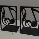 Metal Book Ends 1 Pair for Heavy Books & Shelves - Black Home Decorative Book Shelf Holder Gifts