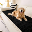 Non Slip Couch Cover for Dogs & Pets, Washable Sofa Seat Protector Pad, Durable Pet Friendly Couch Cushion Cover, Quilted Anti-Slip Couch Protector for 3 Cushion Sofas, Black, 27.6"x59"