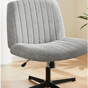 Sweetcrispy Office Chair No Wheels - Armless Desk Chair No Wheels Cross Legged Office Chair Wide Swivel Home Office Desk Chairs