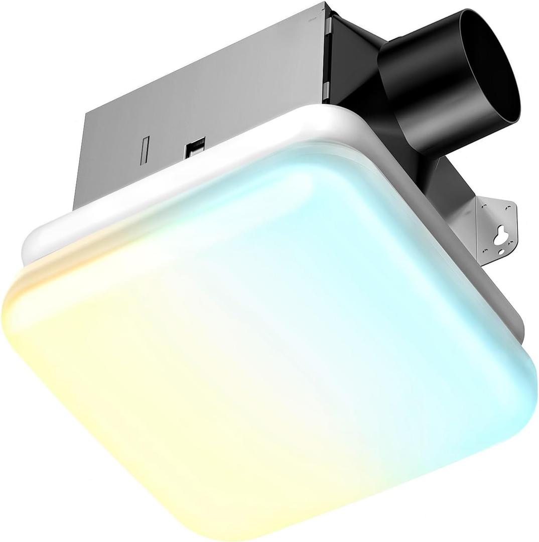 Consciot Bathroom Exhaust Fan with Light, 50 CFM, 1000Lm LED Light, 7.25 x 7.5 x 5 Inches