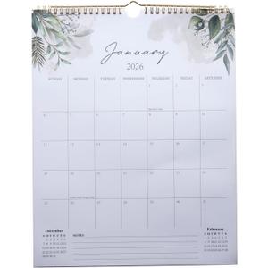 2 x Aesthetic Monthly Wall Calendar 2026 Runs from Jan 2026 to Dec 2026 Vertical 11.6x14.6'' Small Size Spiral Binding Hanging Wall Calendar Year's Planner with Clear Waterproof Cover