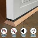 Pangda 2 Pcs Under Door Seal Door Bottom Seal 36" Long 1 3/4" Wide Kerf Strip Weather Stripping Sweep Draft Stopper Channel Replacement with Fins Vinyl Draft Blocker for Exterior Interior Home(Black)
