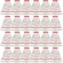 Matthew Cleaning Heavy Duty Mop Head Commercial Grade Replacement for General and Floor Cleaning, Wet Industrial Blue Cotton Looped End String Head Refills (Case of 24) 
White