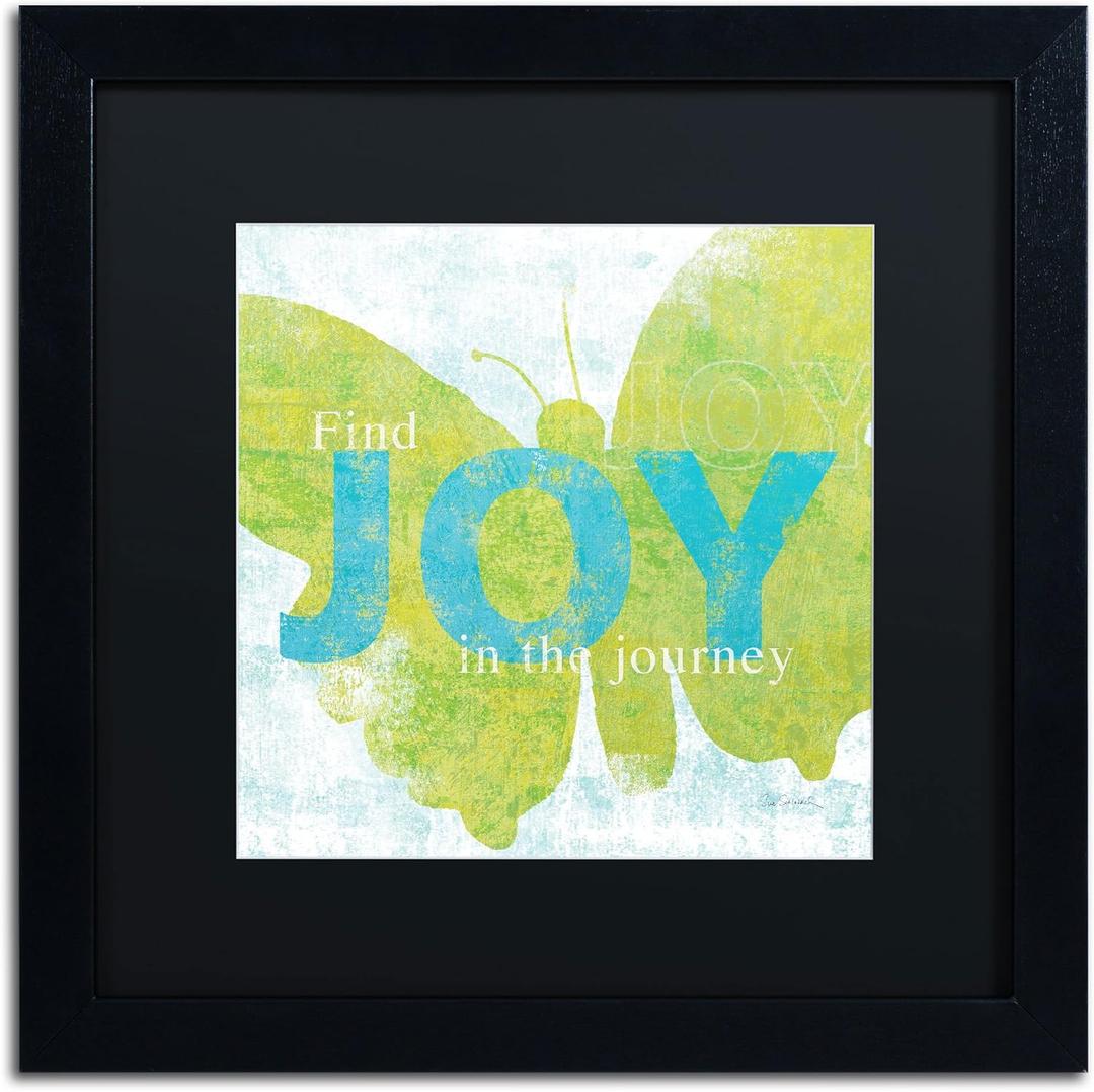 Trademark Fine Art Letterpress Joy Artwork by Sue Schlabach, 16 by 16-Inch, Matte Black (16L" x 16W")