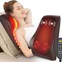 COMFIER Back Massager with Heat, Deep Tissue Shiatsu Neck and Back Massager Chair Use Massager Pillow with Adjustable Flap (Black)