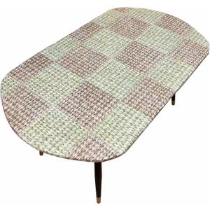 Pioggia Oval Vinyl Fitted Tablecloth with Flannel Backing Elastic Table Cloth Waterproof Oil-Proof Plastic Table Cover Best for Up to 42" x 60"