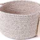 Small Gift Basket Empty Set of 2 - Little Cute Woven Rope Organizer Bins for Baby Shower Gifting, Makeup, Bathroom, Desk, Decorative Vanity - Pre-Shaped, Brown