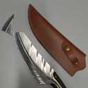 Professional Chef Knives, Sharp Feather Boning Knife Hand Forged Knife High Carbon Steel Boning knife for Meat Cutting Cooking Knife with Sheath for Kitchen Outdoor