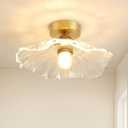 Semi Flush Mount Ceiling Light Fixture, Gold Flush Mount Light for Hallway, Bathroom, Kitchen, Bedroom, Dining Room