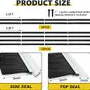DoubleFill 2 Pack 14 x 14 ft Garage Door Brush Seal Kit, 3 Inch Roll up Door Seal with Aluminum Track, Heavy Duty Nylon Brush for Commercial Doors, Warehouse Barn, Energy Saving, Pest Proof, Black