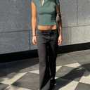 Women's Sexy Backless Top Y2K Short Sleeve T Shirts Casual Cute Crop Tops Summer (Green, XS)