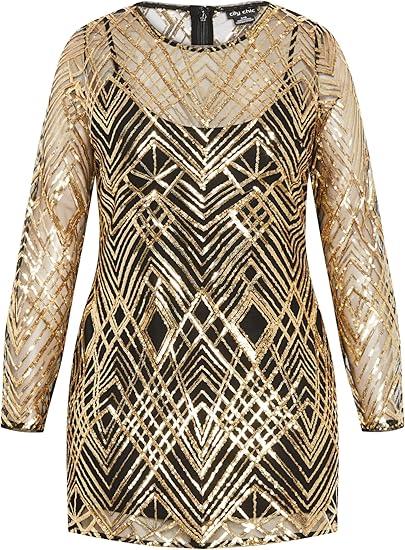 City Chic Women's Plus Size Dress - Braylin Sequin- 18 Plus