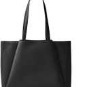 Work Tote Bags for Women 15.6 Inch - Laptop Tote Bag with Zip Compartments - Large PU Leather Office Purse Computer Briefcase