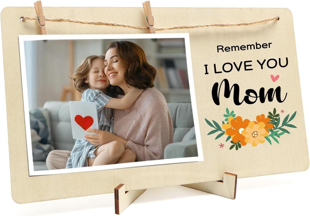 Mom Picture Frame Best Step Mom Christmas Gifts for Women Wooden 4x6 Photo Frame Keepsake Unique Valentines Day Gift Idea Mothers Day Birthday Gifts for Mama Mother Stepmom Desk Table Decor