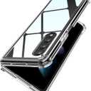 MAKAVO for Samsung Galaxy Z Fold 3 5G Case [Enhanced Corner Protection] Non-Yellowing Crystal Soft TPU Bumper Shockproof Hard Clear Back Cover 2021