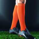 Haysandy 12 Pairs Youth Socks Bulk Soccer Football Softball Baseball Socks for Athletic Girls Kids Youth Adults Team Sport(Orange, M)