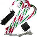 Outdoor Christmas Decorations, with 8 Lighting Modes, Waterproof Garden Lights for Christmas Terrace, Courtyard and Sidewalk Decoration (Red, Green and White Walking Stick lamp + Stars)