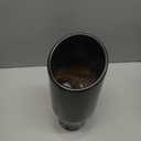 Universal 3.5 Inch Inlet Exhaust Tip, 3.5" Inlet 5" Outlet 12" Overall Length, PVD Black Exhaust Tip, Stainless Steel Exhaust Tip, Angle Cut, Clamp On