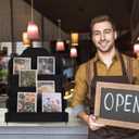 PATIKIL 4 Tiered Sticker Display Holder, Portable Postcard & Greeting Card Display Stand, Wooden Rack for Cards & Photos, 15.8 x 10.4 x 14.2, Black