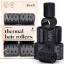 Kitsch Ceramic Hair Rollers for Women Self-Grip Hair Curlers for Heatless Curl Overnight, Long-Lasting Frizz-Free Curls, Volumizing Large Rollers for All Hair Types Black, 8 Count (Pack of 1)