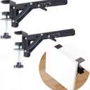 Under Desk Keyboard Tray Support Bracket Adjustable Desktop Extension Board Stand Clamp-on Keyboard Holder Arm Rest Tray Extension Plate Support Rack for Desk, NO Board/Tray, 1 Set (Style02)