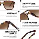 Retro Aviator Sunglasses for Women Men Trendy Classic Square 70s 80s 90s Vintage Shades Double Bridge Aviators FZN813