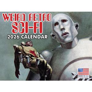 Weird Retro Sci Fi Calendar 2026 Vintage Scifi Monthly Wall Calender 12 Month | American Made In The USA