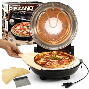 Crispy Crust Pizza Oven by Granitestone  12 Inch Electric Pizza Oven Indoor Countertop Maker with Ceramic Stone Heats up to 800F for Stone Baked Pizzeria Style at Home As Seen on TV Products (12 Inch)