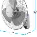 Comfort Zone 16-Inch Smart WiFi Wall Mount Fan, Oscillating 3-Speed Indoor Fan with App Control, Timer & Sleep Mode Quiet Adjustable Tilt, All-Metal Grille Space-Saving Cooling for Home or Office
