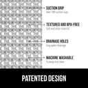 GORILLA GRIP Patented Square Shower Stall Mat, Small Bathtub Floor Mats for Stand Up Showers with Suction Cups and Drainage Holes, Machine Washable, Soft on Feet, Bathroom Accessories 21x21 Inch, Gray