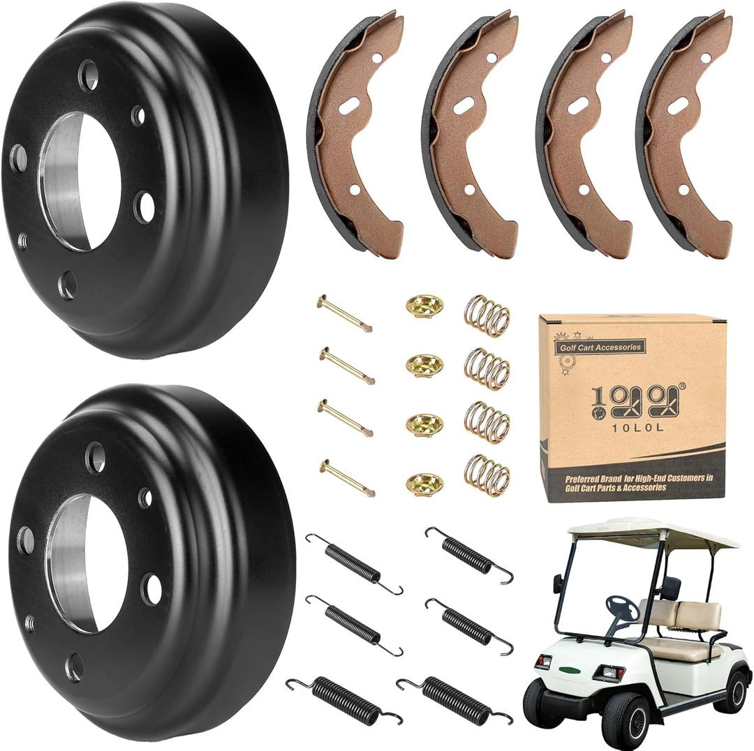 10L0L Yamaha Golf Cart Brake Repair Kit, Brake Hub Drums & Shoes & Spring kit fit Yamaha G14, G16, G19, G22 G&E 1994-2006 Models,OEM JU0-G6521-00-00, JN6-F5331-01-00, JN3-F5331-00