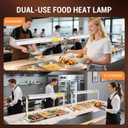 36-Inch Food Heat Lamp, 1000W Commercial Food Warmer Electric Strip Heater Overhead Stainless Steel Catering Heating Lamp for Buffet Restaurant Parties Kitchen, Silver 115V