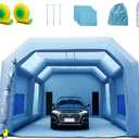 VEVOR Inflatable Booth for Cars Trucks Large Spray Tent with High Powerful 950W+1100W Two Blowers, 33x20x13ft Painting Shelter with Air Filter System, Blue