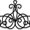 Zhengmy Small Traditional Metal Scroll Wall Art Decor Rustic Iron Wall Medallion Small Iron Metal Plaque for Home Living Room Decoration(Black)