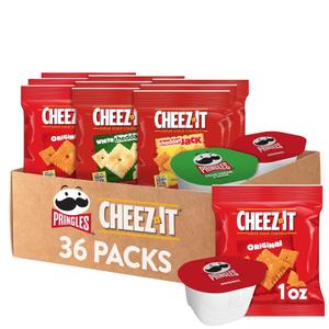 Pringles and Cheez-It Variety Pack, Lunch Snacks, Kids Snacks, Variety Pack (36 Count) BBD 10/13/2026