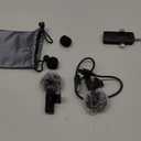 Mini Microphone, 3 in 1 Wireless Lavalier Microphones for iPhone, iPad, Camera and Android Devices, Noise Reduction Lapel Mic (Abyssal black)